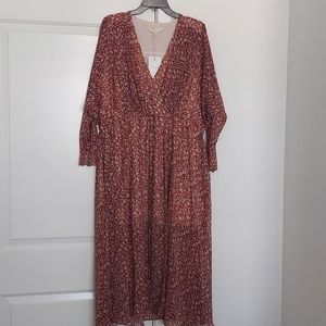 Ted Baker v neck draw string waist floral dress